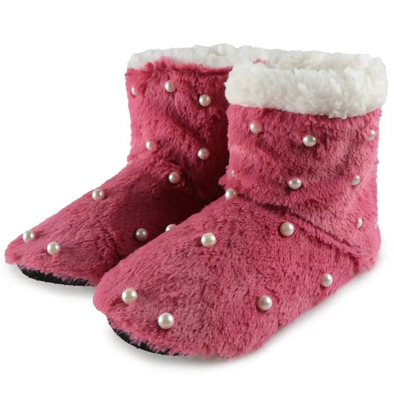 Новинка года; зимние ботинки; женские ботинки до середины икры; домашняя обувь; женские рождественские носки; теплые домашние ботинки на меху; женская обувь на плоской подошве; Botas - Цвет: Pearl Purple