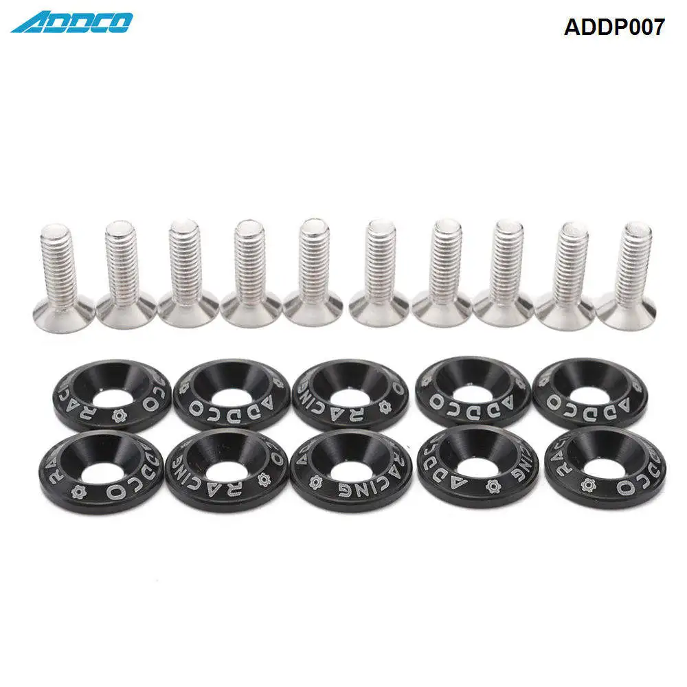 Addco Racing-Boulon de rondelle de pare-chocs en aluminium billette, kit  Kiev illage de baie de moteur, M6 CNC, Adug House, 10 pièces - AliExpress