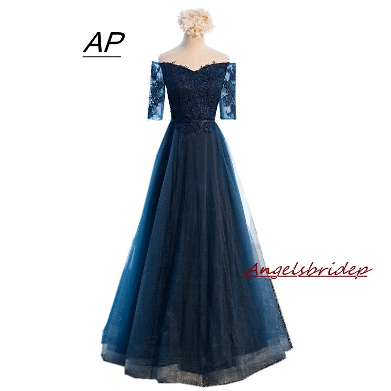 Angelsbridep платья подружек невесты с коротким рукавом длинное платье Madrinha