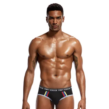 

2019 Fashion Men Marcas Cueca Pouch Pocket Underwear Male Briefs Breathable Shorts Sexy Cotton Underpants U Convex