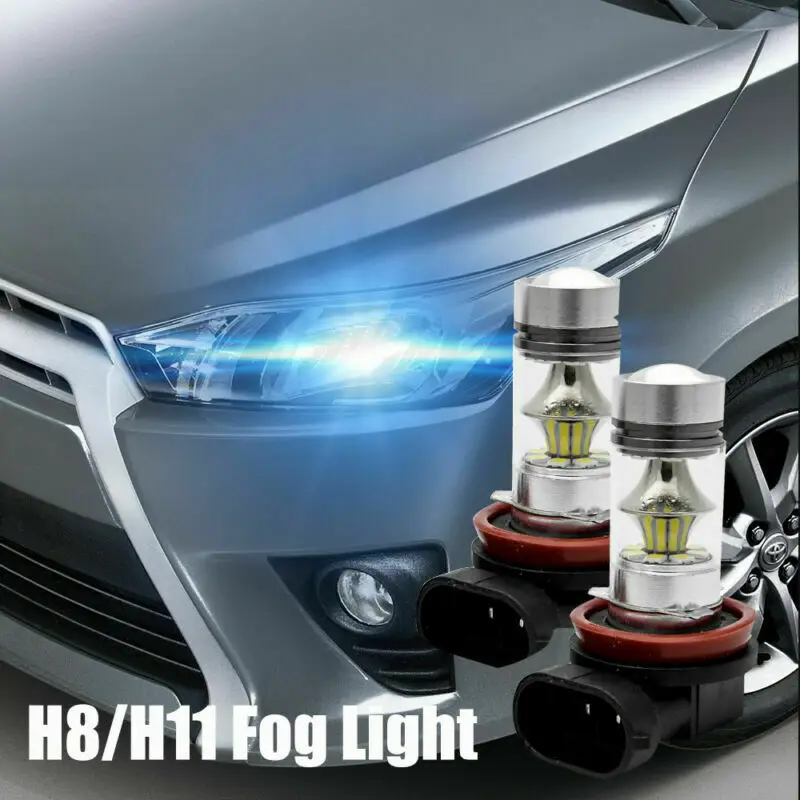

2PCS H8 H11 LED Bulbs Fog Lights Driving Tail Lamp Car Light parking 12V 24V Auto 6000K White