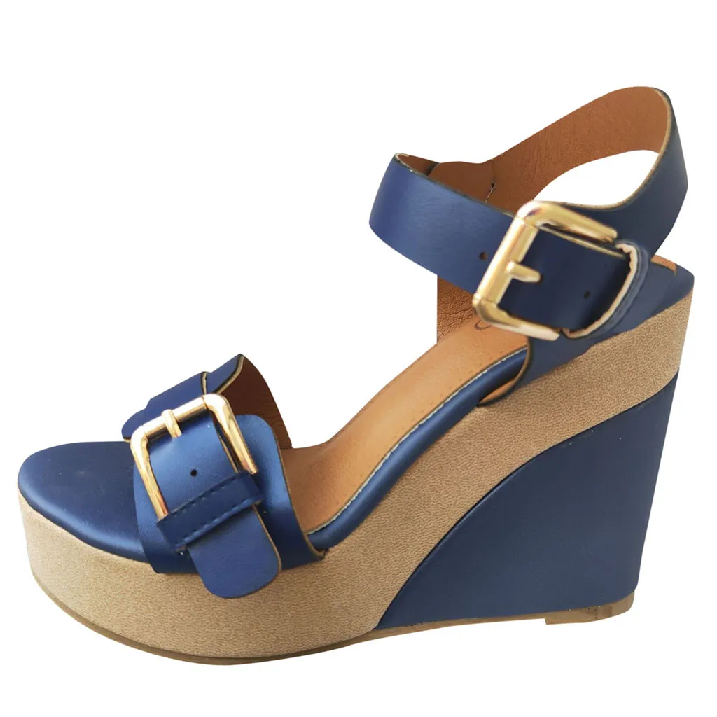 

bayan sandalet unisex Light weige Breath Summer Womens Platform High Wedge Heel Sandals Ankle Strap Peep Toe Comfy Shoes