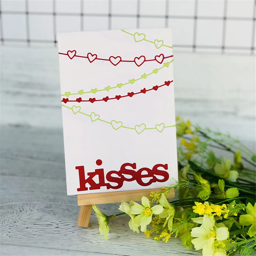 Hugs Kisses Metal Cutting Dies Stencils For DIY Scrapbooking/photo Album Decorative Embossing DIY Paper Cards 9.1*6.4cm