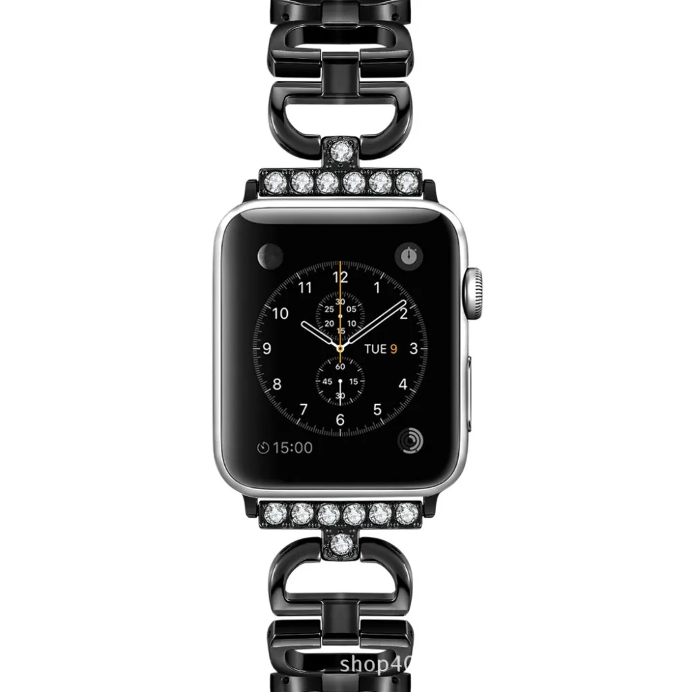 

Black D word design Imitation for apple iwatch Bands 38mm/42mm Stainless Steel Strap for iwatch series 1 3 2 Bracelet