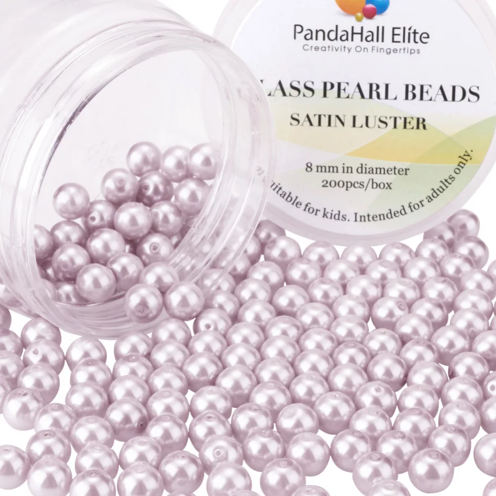 

Pandahall Elite Jewelry Beads Pearlized Glass Pearl Round Beads,Dyed,PearlPink,Cerise,DarkGreen,8mm, Hole: 1mm; about 200pcs/box