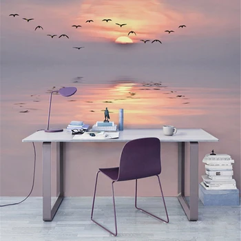 

The setting sun fell on the lake livingroom background 3D Wallpaper Mural Photowall 3d papel de pared PW355321335