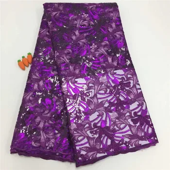 

Tulle Embroidery Sequin Fabric Nigerian Wedding Lace Fabric Materials High Quality 2019 African French Net Organza Lace Fabric