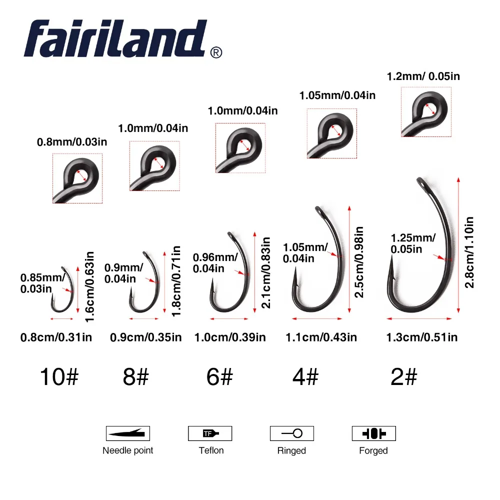 100 50шт/партия колючие рыболовные крючки кривая труба TFSH-G рыболовные крючки 2#4#6#8#10# Черный Тефлон покрытием из высокоуглеродистой стали крючок для ловли карпа