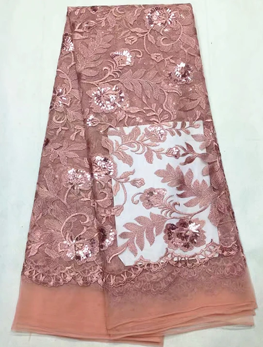 

2017 New Arrival French lace Fabrics High Quality African sequins Lace fabric Hot Sell Women Evening Dress