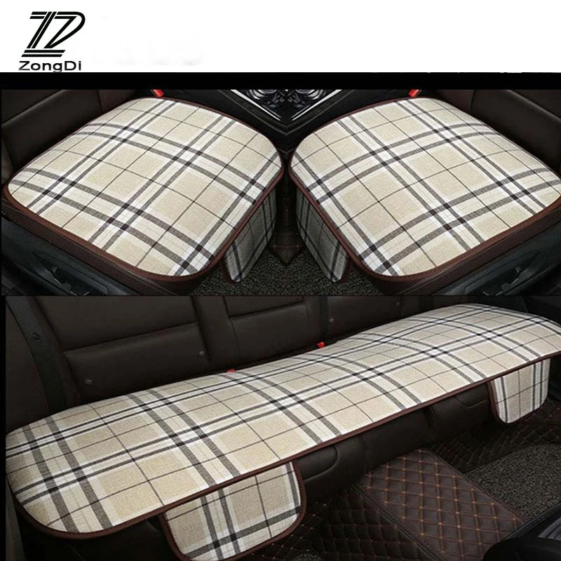 

ZD For Skoda Octavia A5 A7 2 Fabia Yeti BMW E60 F30 X5 E53 Inifiniti Linen Grid Car Accessories Seat Pad Cover Non-slip Cushion