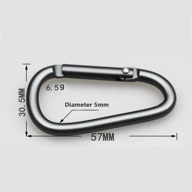 D-Type Aluminum Alloy Carabiner Buckle 5Pcs/Lot Camping Equipment Backpack Buckle Water Bottle Hanging Snap Hook Keychain climbing carabiner climbing buckle