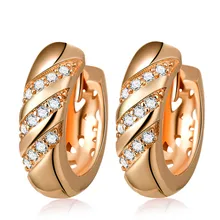 luxury stud earrings rose gold color jewelry for women AAA Zirconia purity vintage bijoux Accessories wholesale