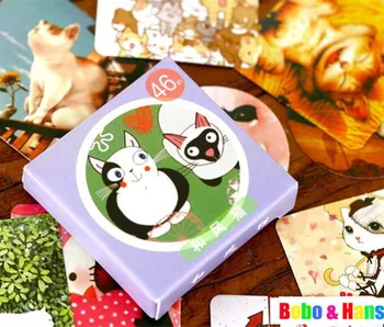 

New 46 pcs/pack cute cat & animals mini style paper diary sticker Scrapbooking Decoration label Wholesale