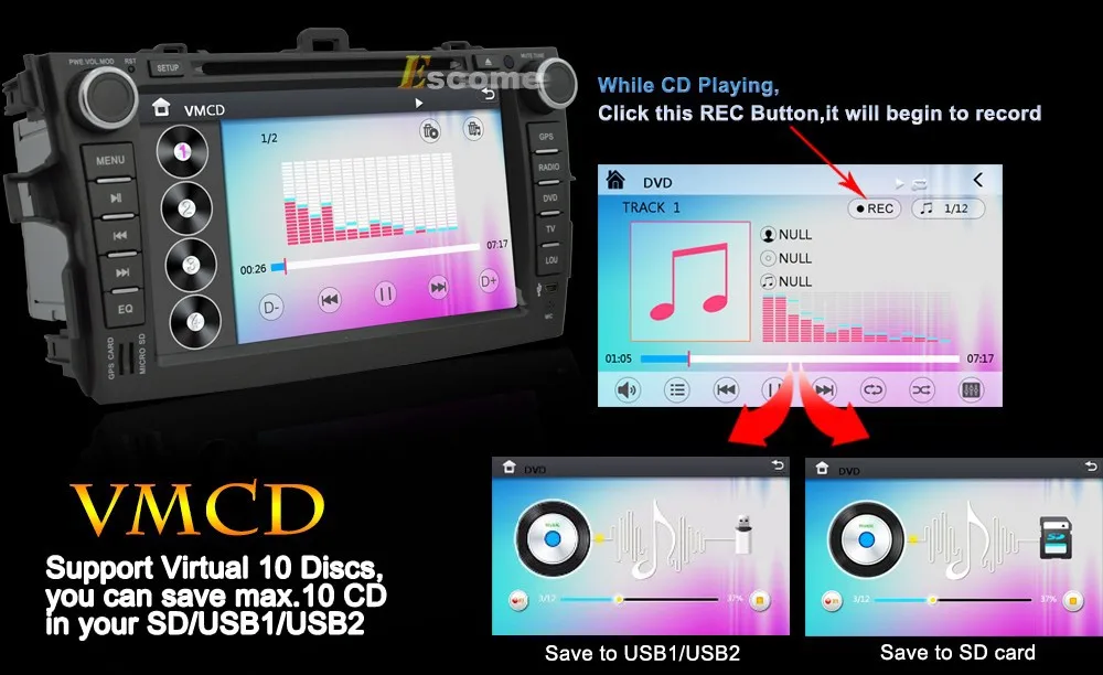 Sale MTK3360 Car DVD Player For Toyota Corolla 2006 2007 2008 2009 2010 2011 with 800MHz CPU Dual Core Bluetooth Radio GPS Navigation 7