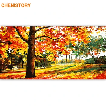 

CHENISTORY Frame Autumn Park DIY Painting By Numbers Large Size Landscape Modern Wall Art Picture Handpainted For Living Room