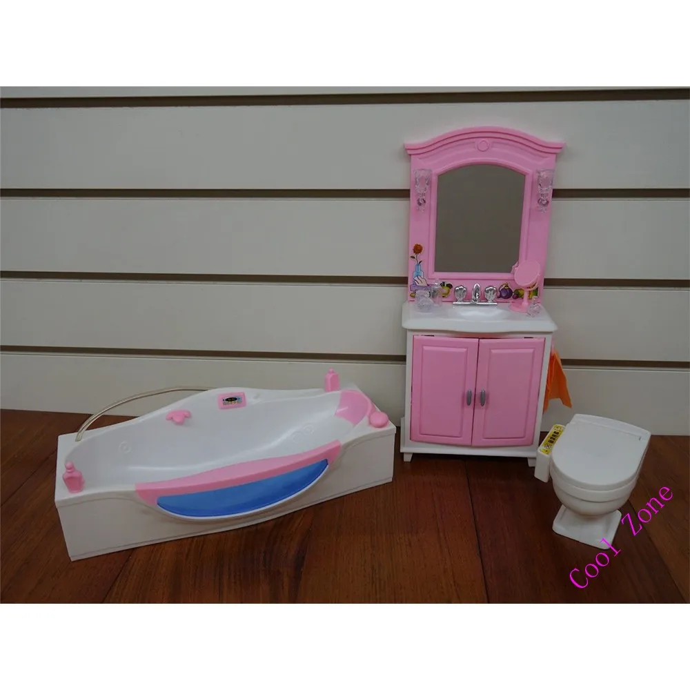 Миниатюрная мебель для ванной комнаты для куклы Барби дом ролевые игры игрушки для девочек