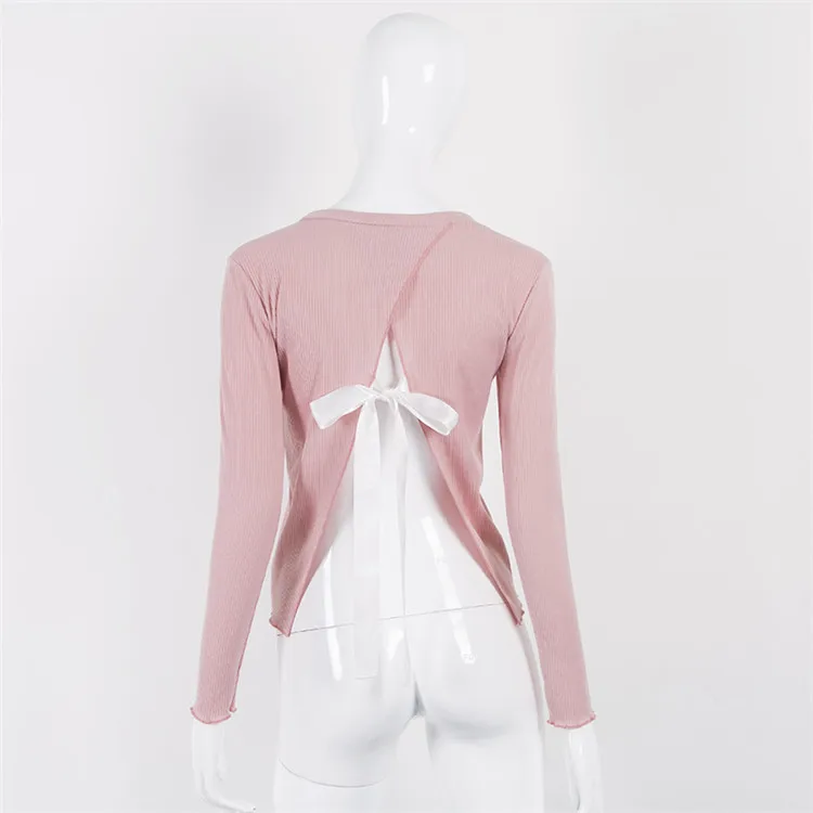 autumn women T shirt long sleeve photos by cellphone