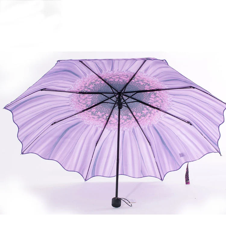 YADA Yellow 3D Sunflower Flower Folding Umbrella For Women UV Rainproof Umbrellas Sun Rainy Protection Parasol Umbrella YD199