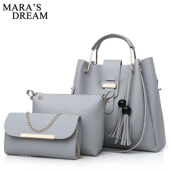 

Mara's Dream Women Bag Set Top-Handle Big Capacity Tassel Bag Fashion Shoulder Bag Purse Ladies PU Leather Crossbody Bags