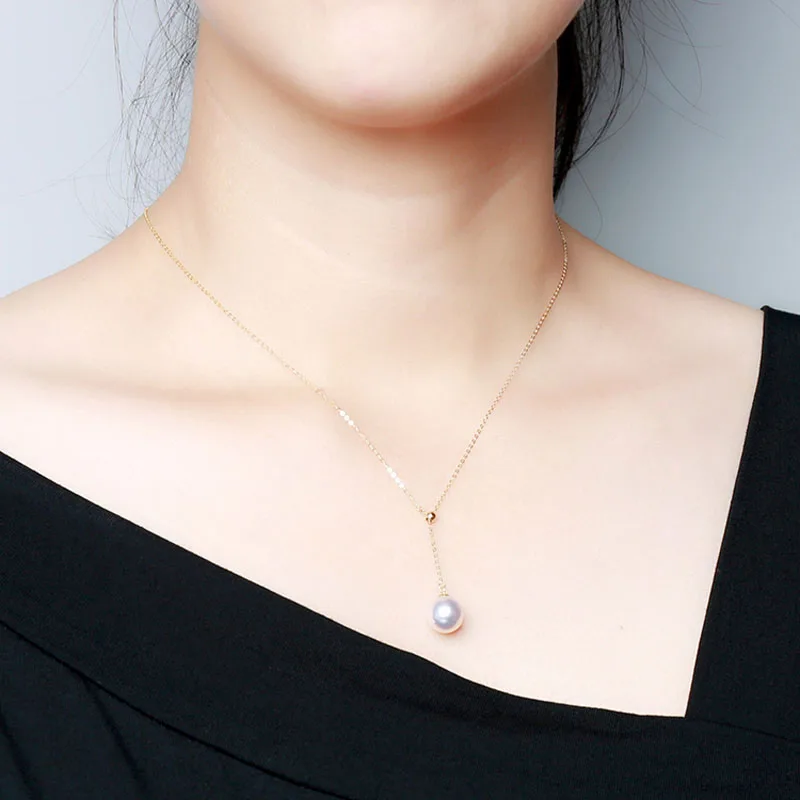 18k золото akoya Жемчужное ожерелье ювелирные изделия, настоящее черное жемчужное ожерелье для женщин Свадебное ювелирное ожерелье-чокер
