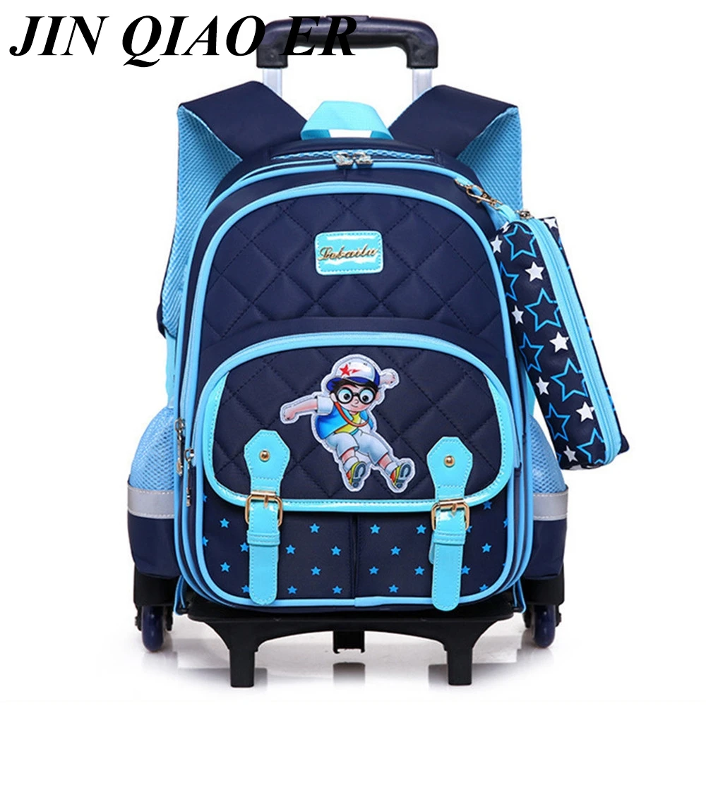 

Hot Sales Removable Children School Bags with 3 Wheels Child Climb Stair Trolley Backpack Kids Wheeled Bags Boys Girls Bookbag