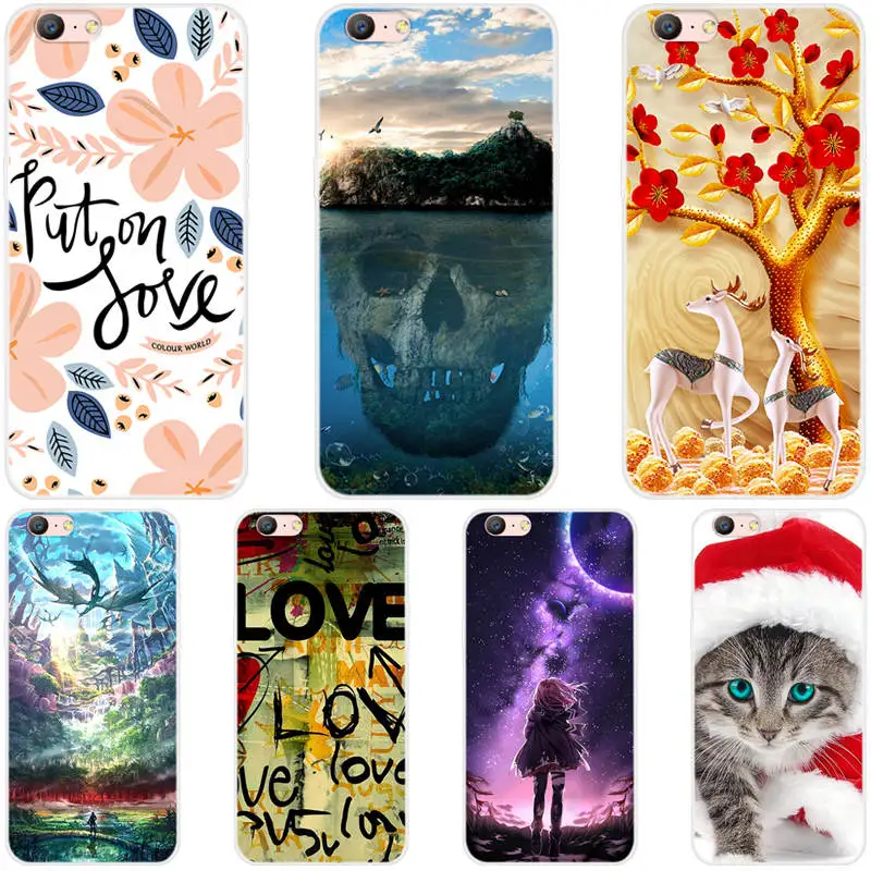 

Cover For OPPO F1S Case 3D Printed Silicon TPU Coque For OPPO F1s A59 A59M A1601 Phone Cases Color Cat Tiger Space Flower Skin
