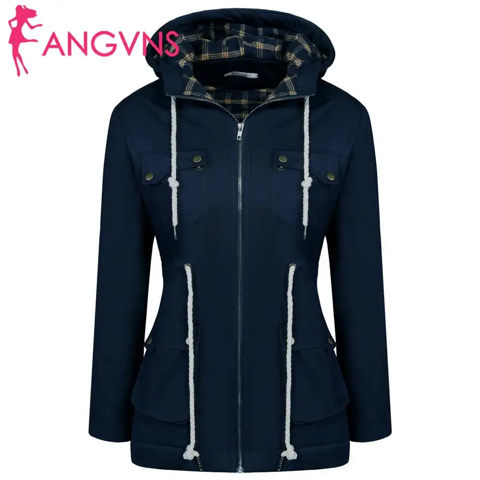 Sleeve Warm Women Long Solid Casual Coat Outdoor Hooded