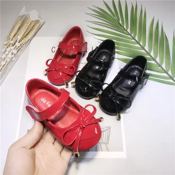 

Girls Bowtie Princess Shoes Fashion Single Shoes 2018 Spring And Autumn New Girls Baby Fashion Children's Leather Shoes