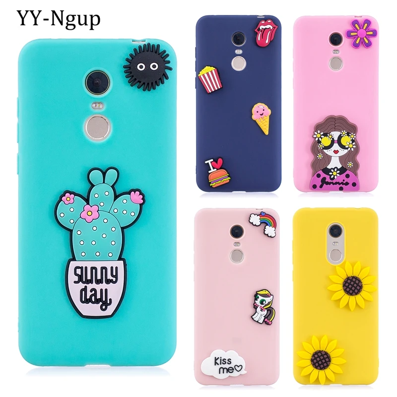 Funda Xiaomi Redmi 5 Plus Case Cover on Xiomi Redmi 5 Plus Cute Unicorn Cactus Silicone Case for etui Xiaomi Redmi 5 Plus Case