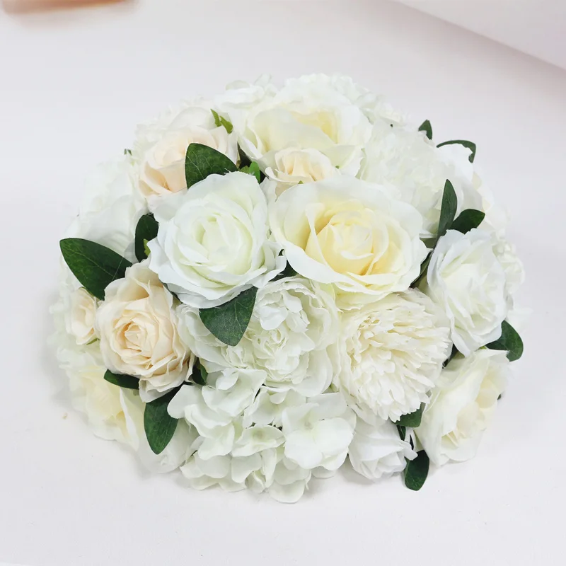 JAROWN теплый белый свадебный реквизит имитация розы цветок гортензии DIY Набор искусственных растений Свадебные вечерние украшения для дома Флорес - Цвет: A28   1PCS 35CM