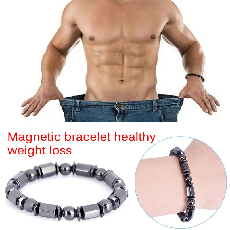 Health Care Bracelet 50mm Weight Loss Six Side Black Stone