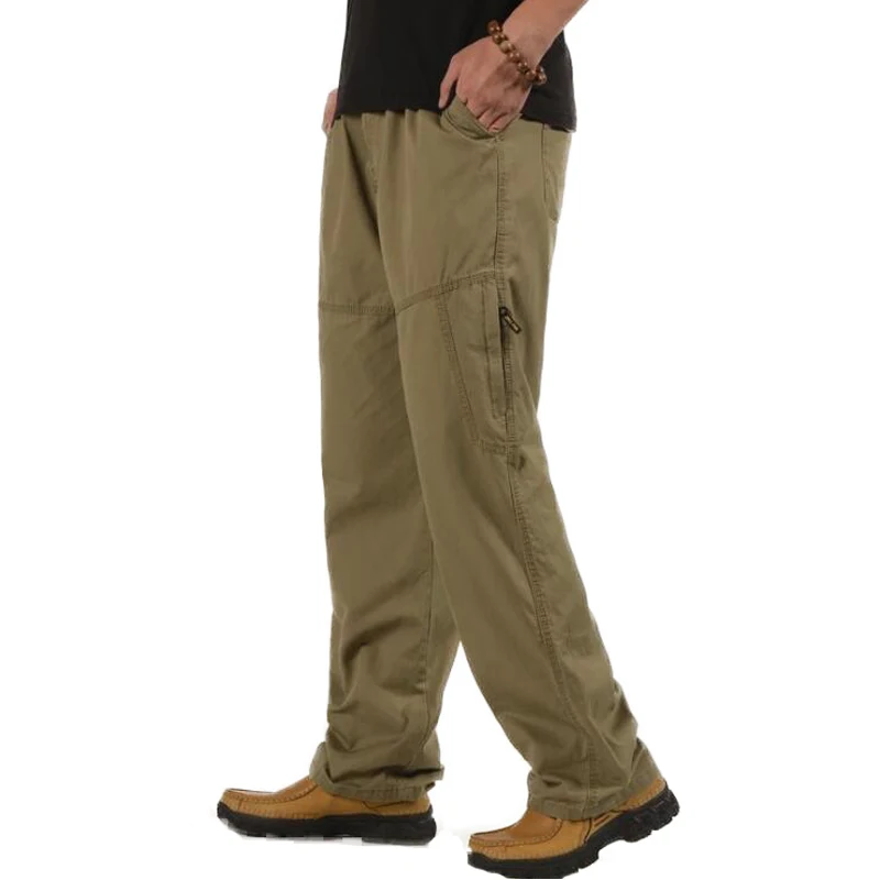 Новые мужские повседневные брюки, мешковатые Прямые хлопковые брюки, мужская верхняя одежда, много карманов, военные брюки-карго, длинные брюки для мужчин - Цвет: Army yellow 801