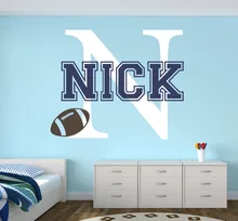 

Personalized Name Wall Decal - Football Sports Baby Room Decor Nursery Wall Decals Vinyl Mural Boys room DIY Decoration W-2