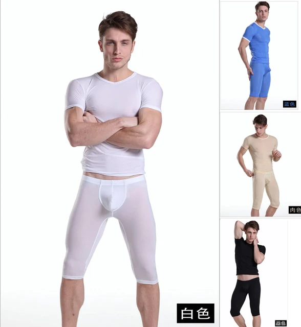 New Winter Men's underwear High quality Men Long Johns FitnessIce silk