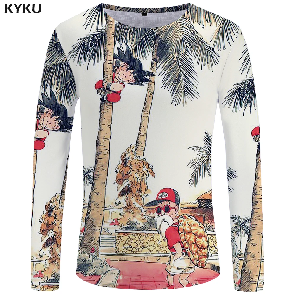 

KYKU Dragon Ball Long sleeve T shirt Sun Wukong Clothing Turtle Fairy Tops Funny T shirts Clothes 3d T-shirt Men Fashion