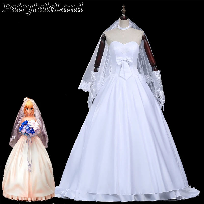 Fate Zero Saber cosplay costume 10th anniversary party Saber wedding