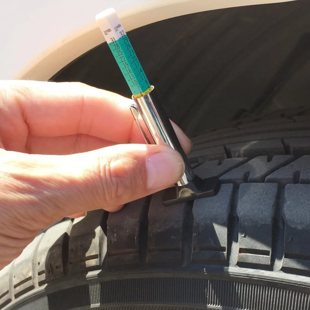 PeakCar Color Coded Tire Tyre Tread Depth Gauge Standard Metric gage Guage Tool 