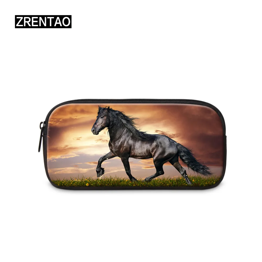 

ZRENTAO Boys Horse Pencil Case Ladies Makeup Pen Container bag Kindergarten Pen Holders School Students Stationery Supplies