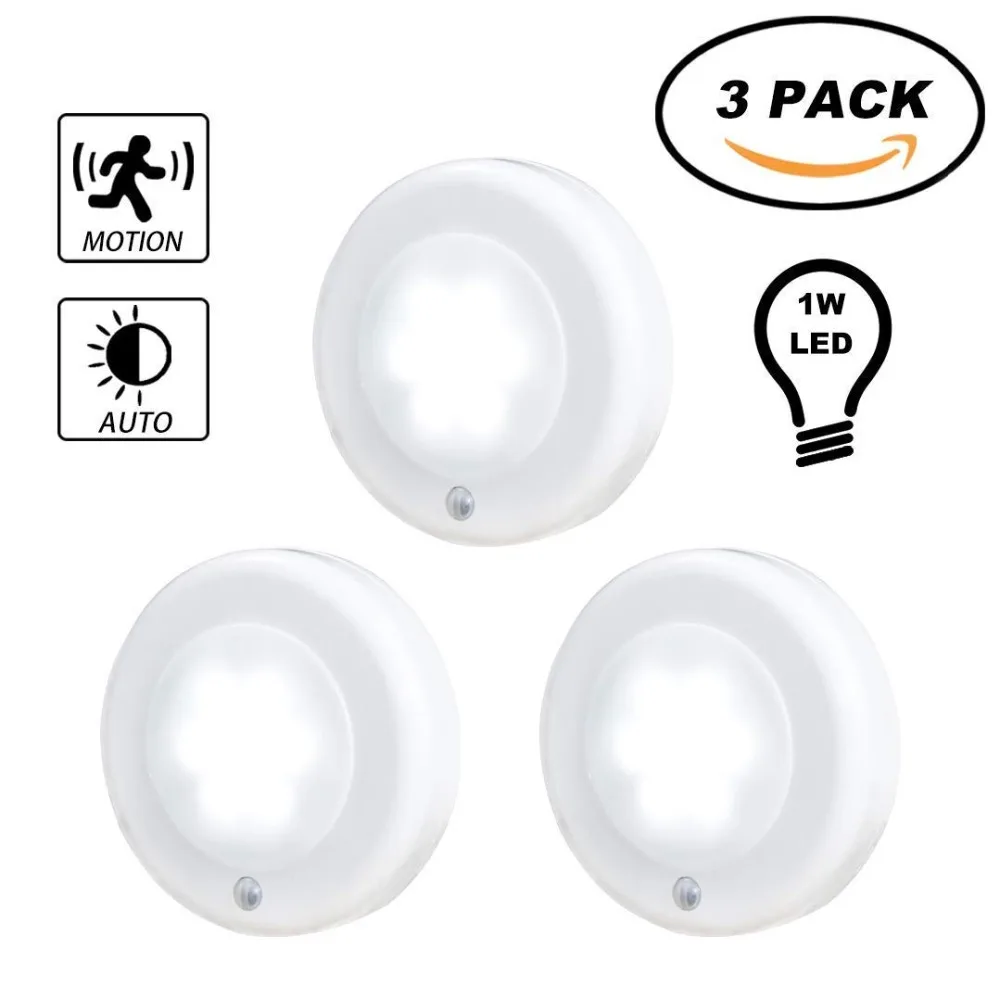 3PCS PIR motion sensor LED light with sensor led