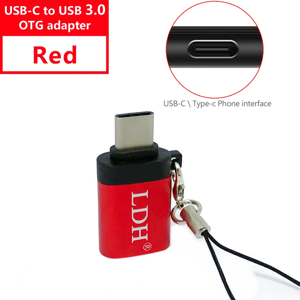 OTG type-c usb c адаптер micro type c usb-c 3,1 usb 3,0 зарядный преобразователь данных для samsung s8 s9 note 8 huawei sony one plus usbc - Цвет: USB-C 3.0 OTG Red