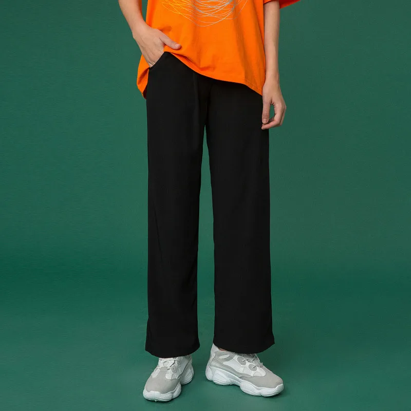 

Loose Straight Women Suit Pants 2019 Casual Pockets Work Wear Pants OL Elegant Female Trousers Pantalon Femme