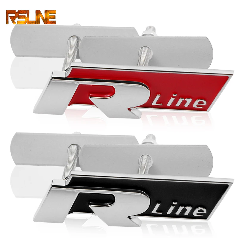 

Car-Styling 3D Metal Front Grille Badge Rear Trunk Sticker Case For R Line Rline Volkswagen Golf 5 MK5 Car Styling Accessories