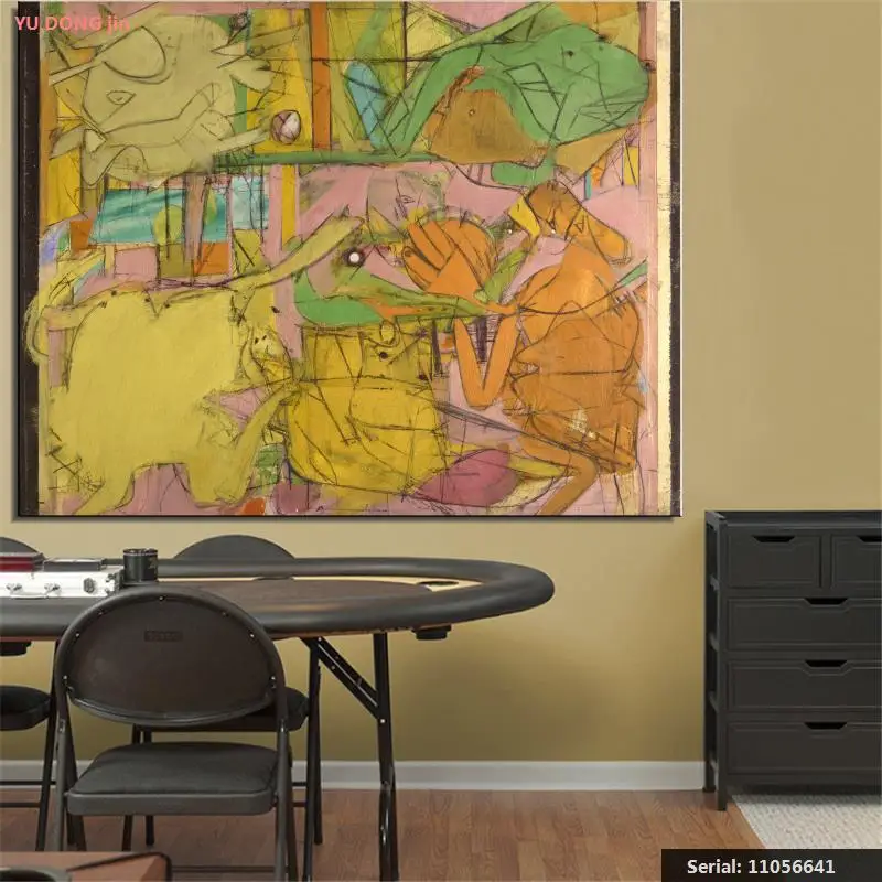 Классическая масляная живопись William de Kooning рисование искусство спрей холст без