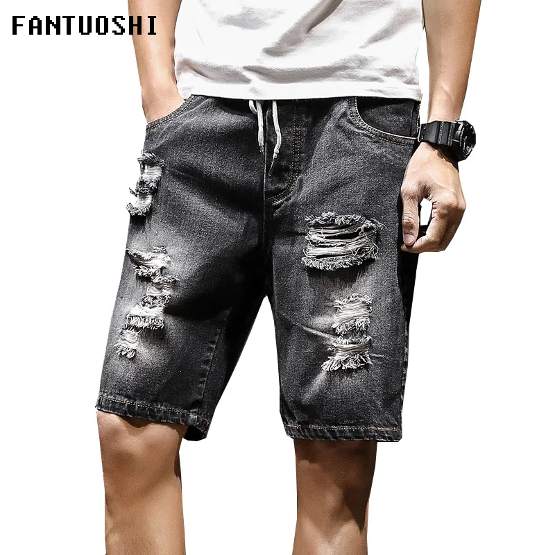 

2019 New Summer men's denim shorts Breathable cotton men short jeans men casual straight shorts cotton men Large size 5XL