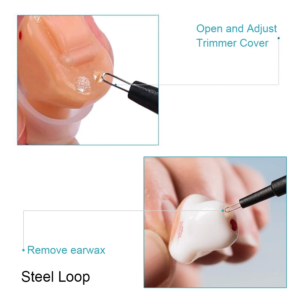 Чистящая Щетка для слухового аппарата с восковой петлей и батареей, магнитный инструмент для чистки слуховых аппаратов, АБС и нейлоновый материал