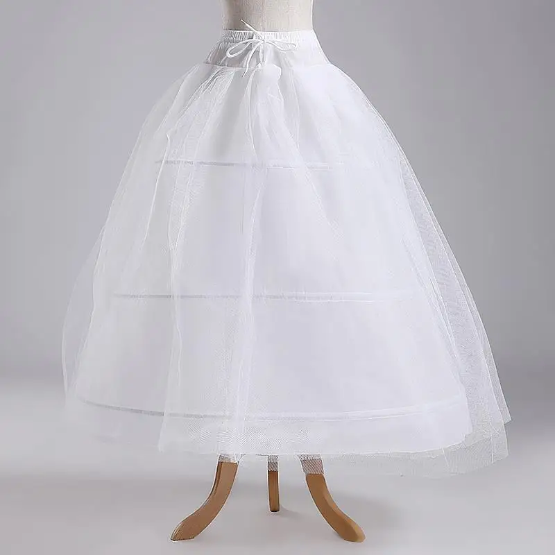 Cheap Tulle Petticoat Crinoline 3 Hoops White Wedding Bridal Underskirt Slip PETTICOAT/CRINOLINE