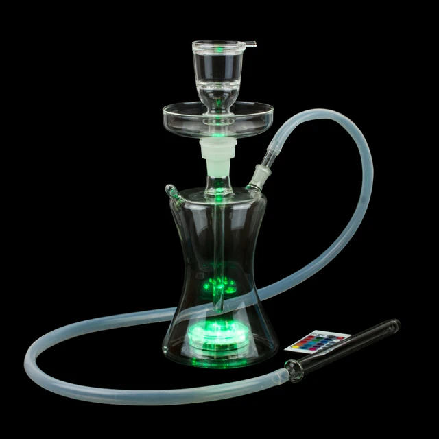 Small Russian Style Glass Hookahs for Smoking Water Pipes With LED