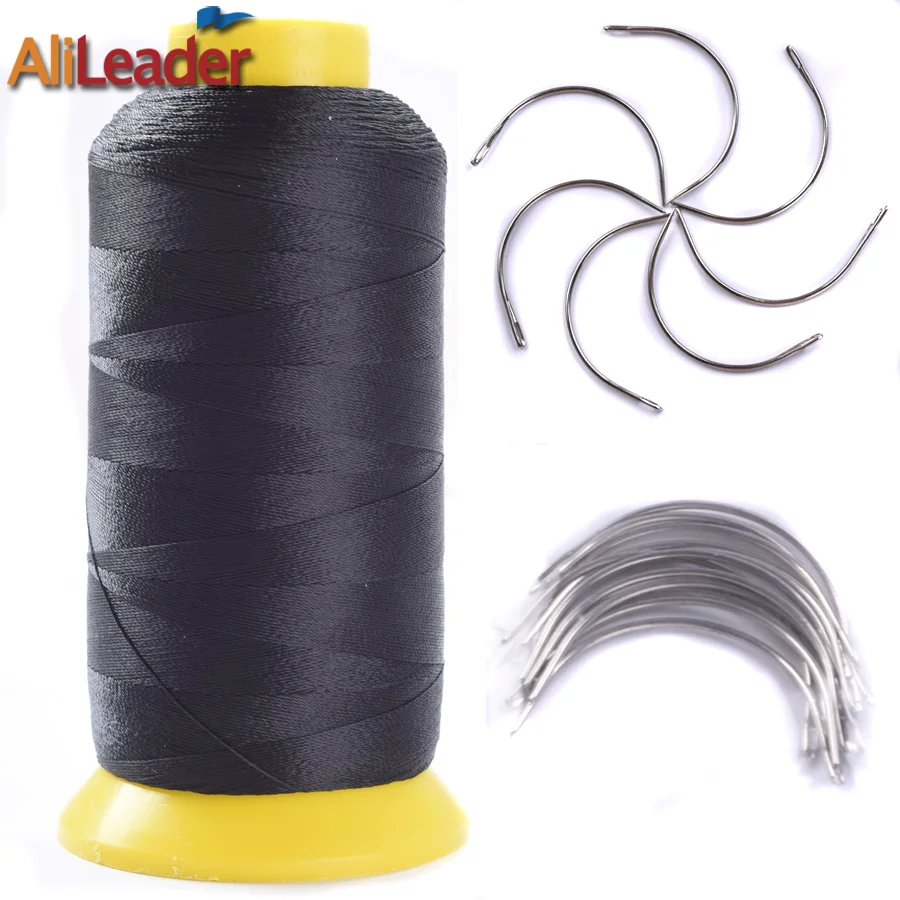 Black Dark Brown Light Brown Nylon Weaving Thread And Needles (6cm And