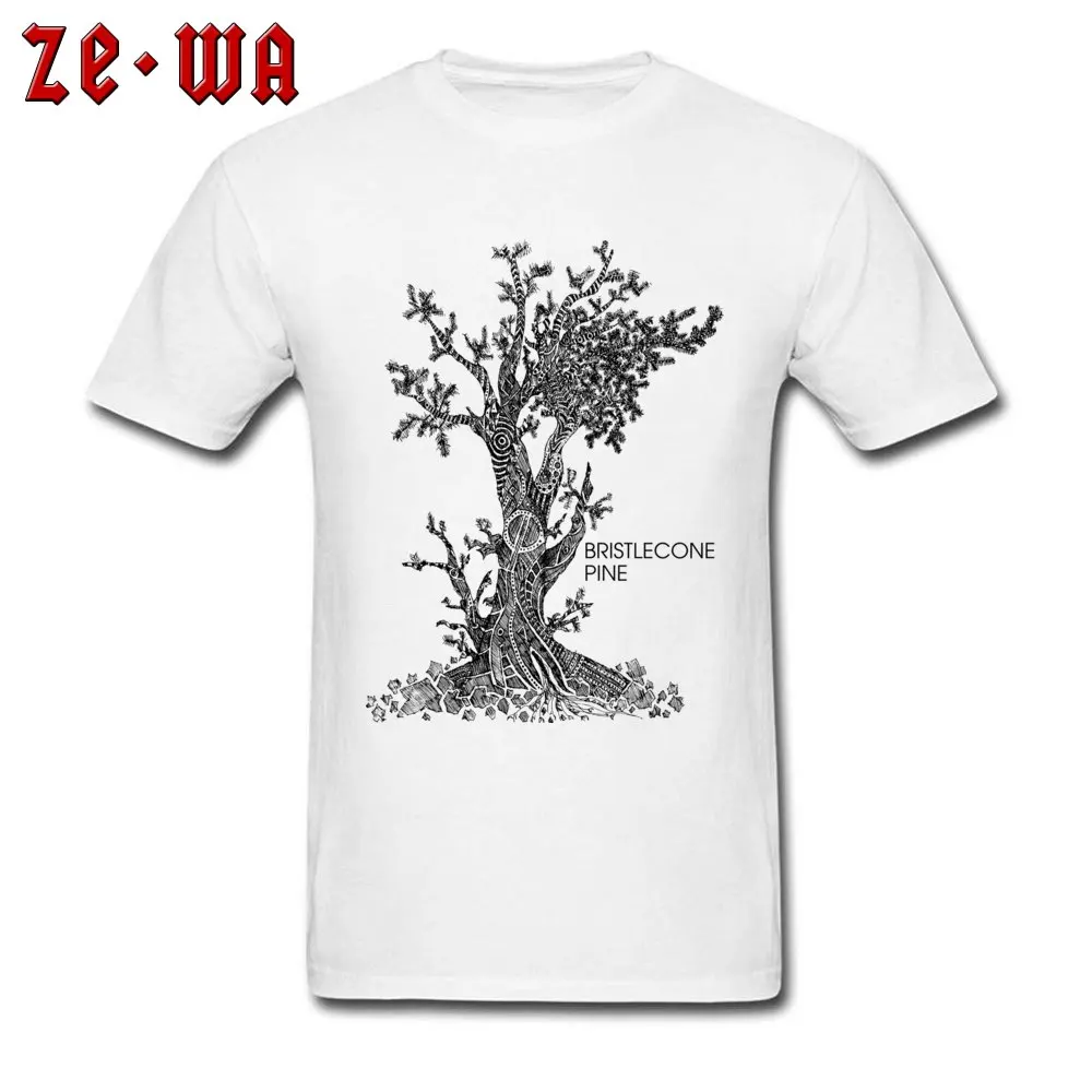 Bristlecone Pine Sketch Design T-Shirt for Boys 100% Cotton Fabric Mother Day Tops Shirt Sweatshirts High Quality Round Neck Bristlecone Pine Sketch white