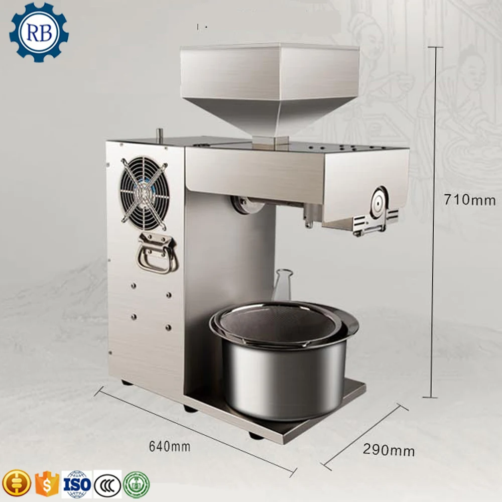 Автоматическая машина для домашнего использования, станок для изготовления масла из нержавеющей стали для пищевого малая холодная масляная пресс-машина